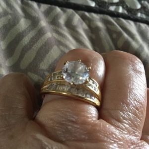 Diamonique wedding set.